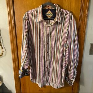 Robert Graham Vibrant Striped Button Down Shirt